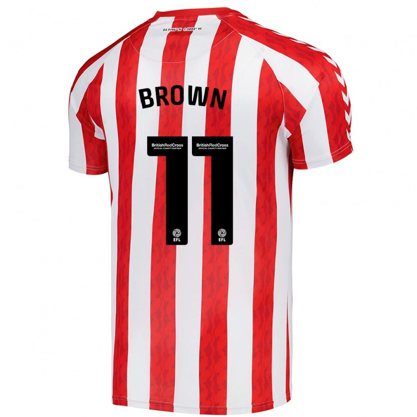 Danxen Børn Jessica Brown #11 Rød Hvid Hjemmebane Spillertrøjer 2024/25 Trøje T-Shirt