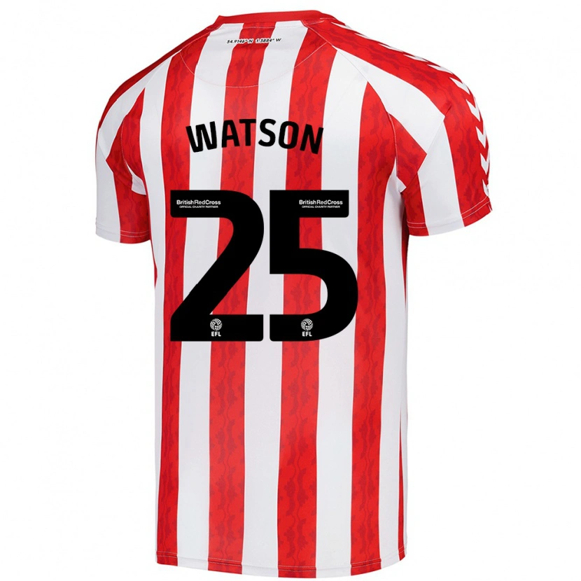 Danxen Børn Katy Watson #25 Rød Hvid Hjemmebane Spillertrøjer 2024/25 Trøje T-Shirt