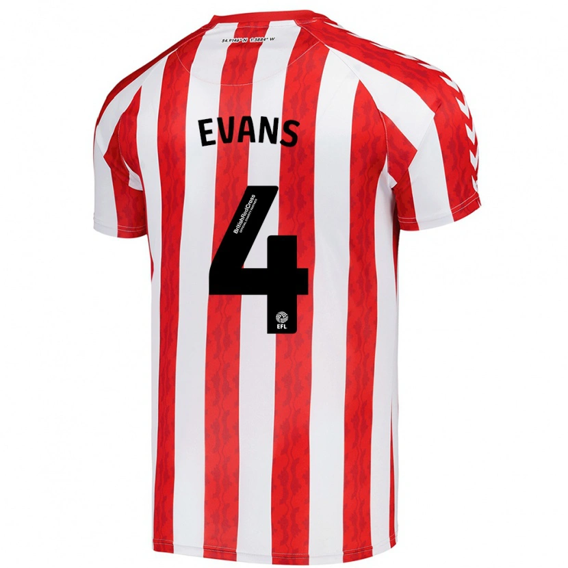 Danxen Børn Corry Evans #4 Rød Hvid Hjemmebane Spillertrøjer 2024/25 Trøje T-Shirt