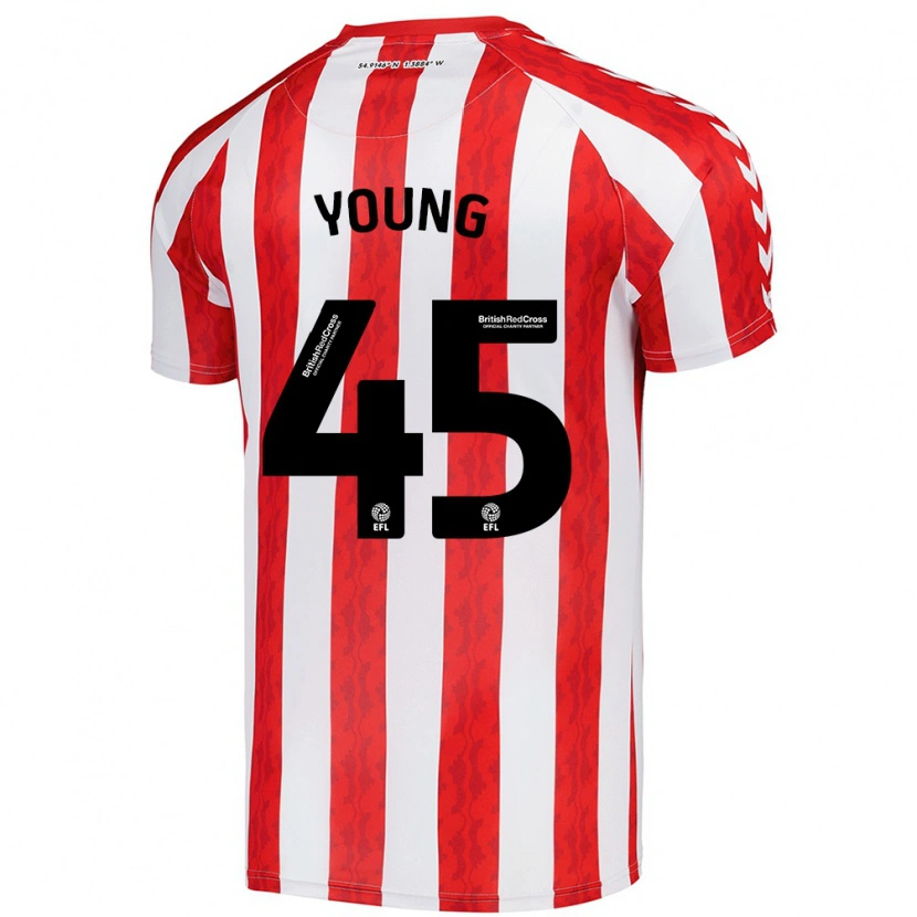 Danxen Børn Matthew Young #45 Rød Hvid Hjemmebane Spillertrøjer 2024/25 Trøje T-Shirt