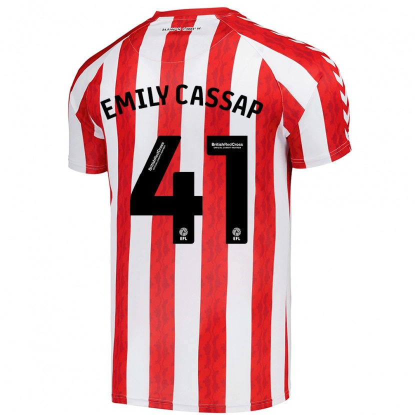 Danxen Børn Emily Cassap #41 Rød Hvid Hjemmebane Spillertrøjer 2024/25 Trøje T-Shirt