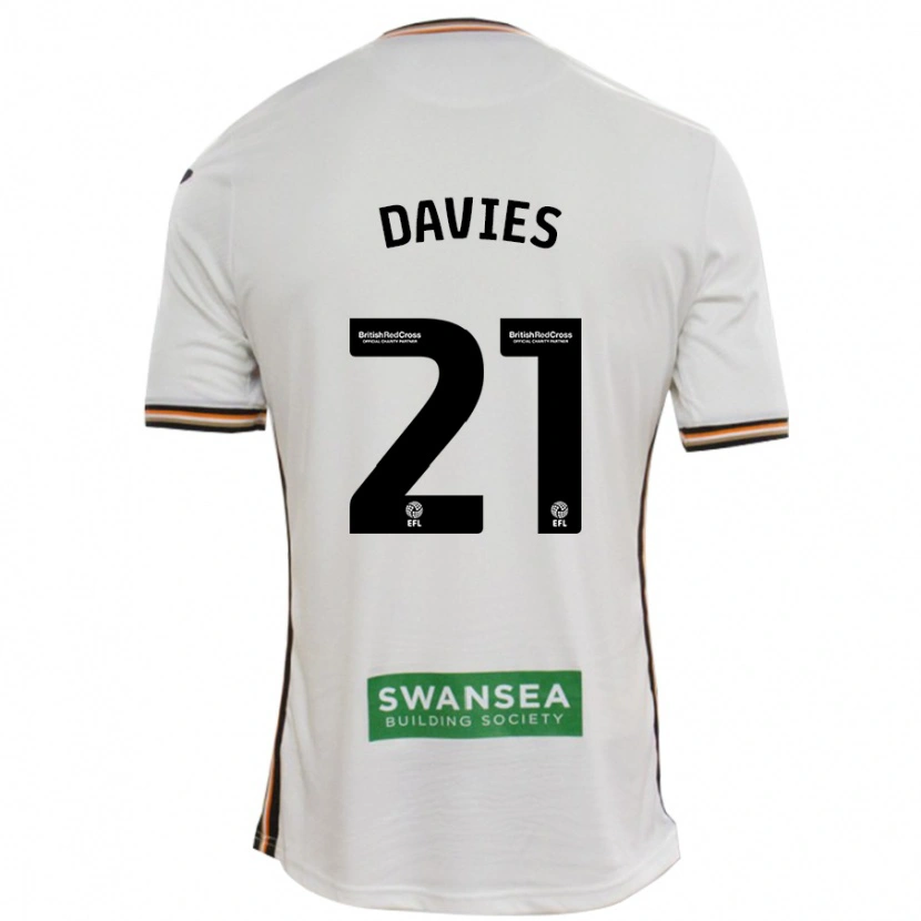 Danxen Børn Laura Davies #21 Hvid Hjemmebane Spillertrøjer 2024/25 Trøje T-Shirt