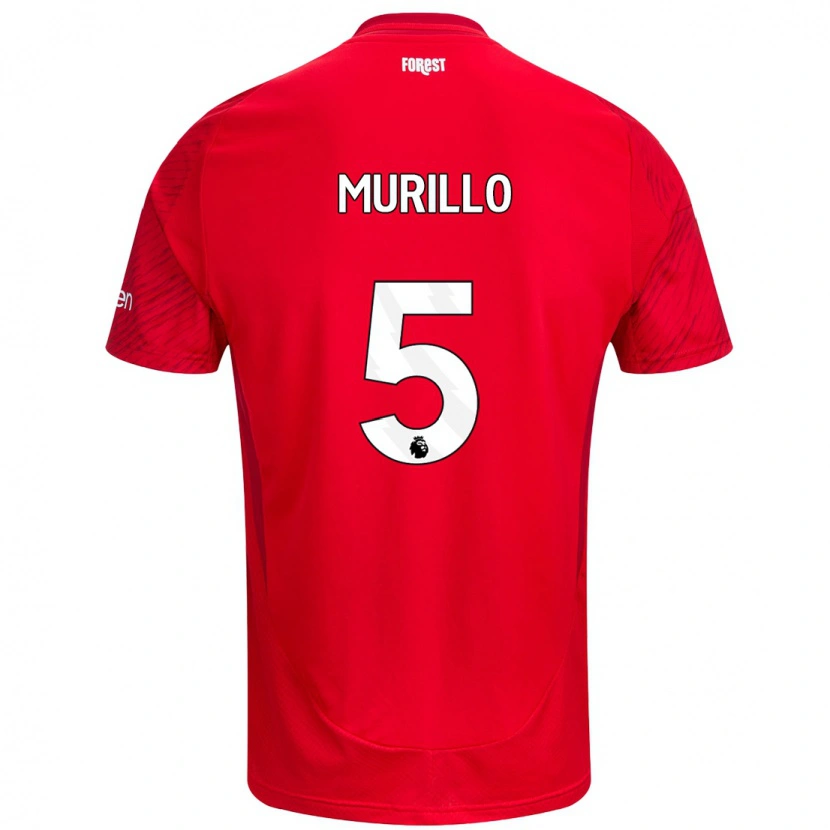 Danxen Børn Murillo #5 Rød Hvid Hjemmebane Spillertrøjer 2024/25 Trøje T-Shirt