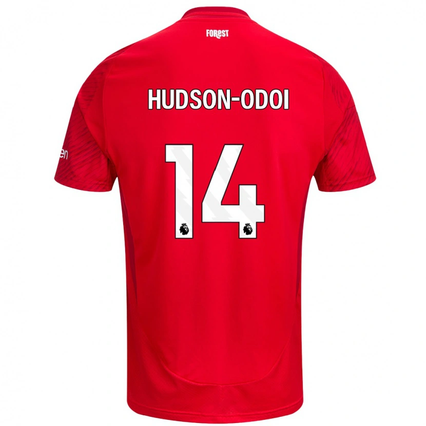 Danxen Børn Callum Hudson-Odoi #14 Rød Hvid Hjemmebane Spillertrøjer 2024/25 Trøje T-Shirt