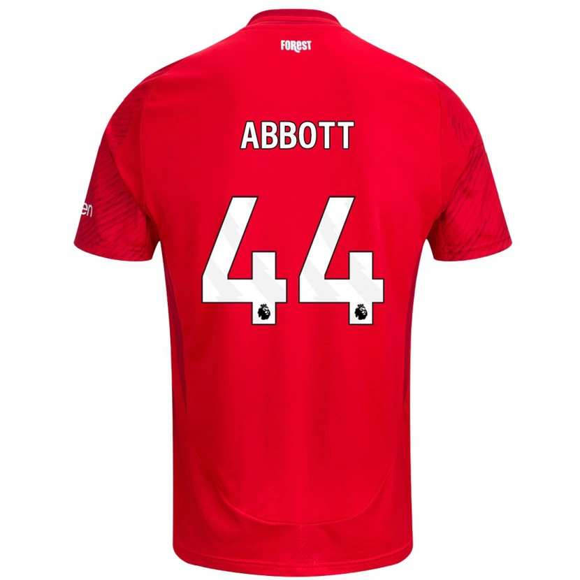 Danxen Børn Zach Abbott #44 Rød Hvid Hjemmebane Spillertrøjer 2024/25 Trøje T-Shirt