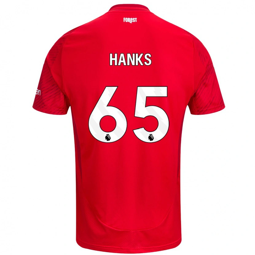 Danxen Børn Justin Hanks #65 Rød Hvid Hjemmebane Spillertrøjer 2024/25 Trøje T-Shirt