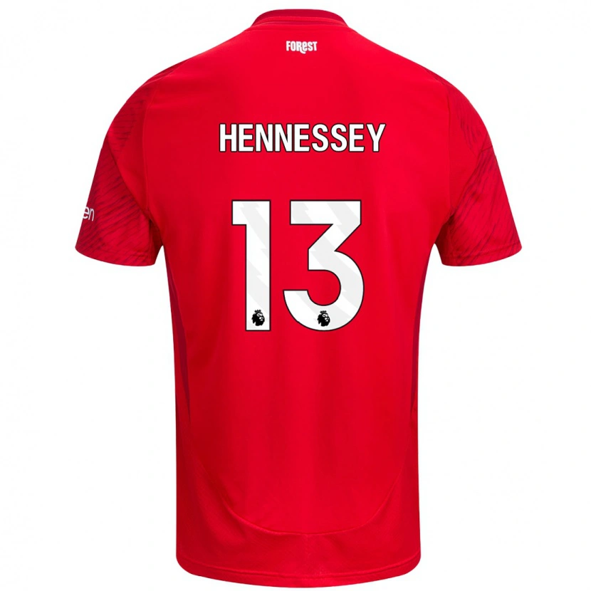 Danxen Børn Wayne Hennessey #13 Rød Hvid Hjemmebane Spillertrøjer 2024/25 Trøje T-Shirt