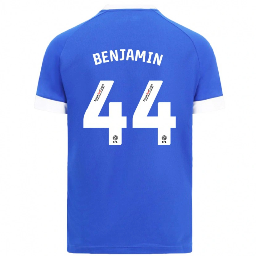 Danxen Børn Xavier Benjamin #44 Himmelblå Hjemmebane Spillertrøjer 2024/25 Trøje T-Shirt