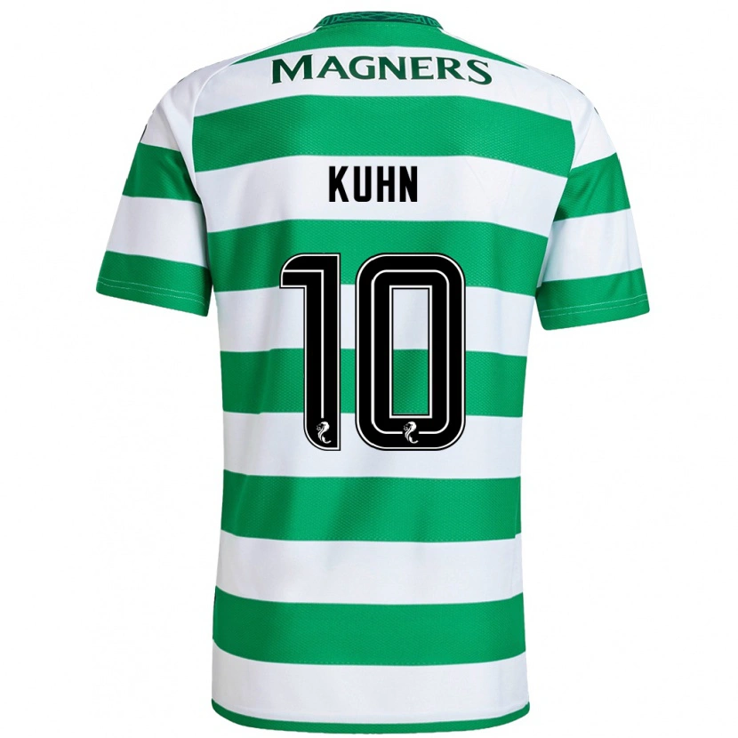 Danxen Børn Nicolas Kühn #10 Grøn Hvid Hjemmebane Spillertrøjer 2024/25 Trøje T-Shirt