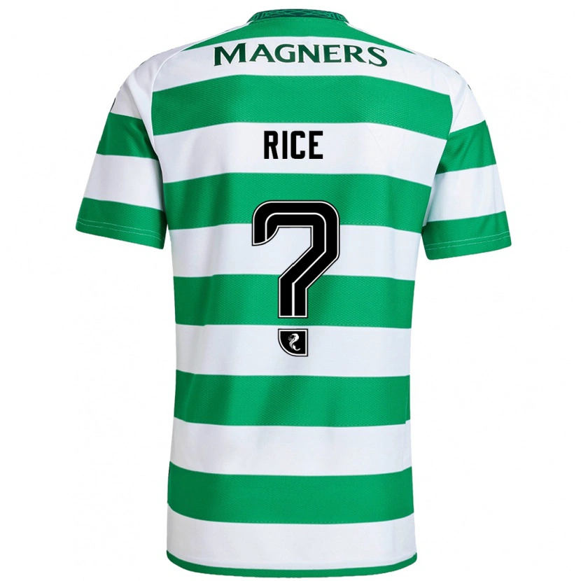 Danxen Børn Aidan Rice #0 Grøn Hvid Hjemmebane Spillertrøjer 2024/25 Trøje T-Shirt