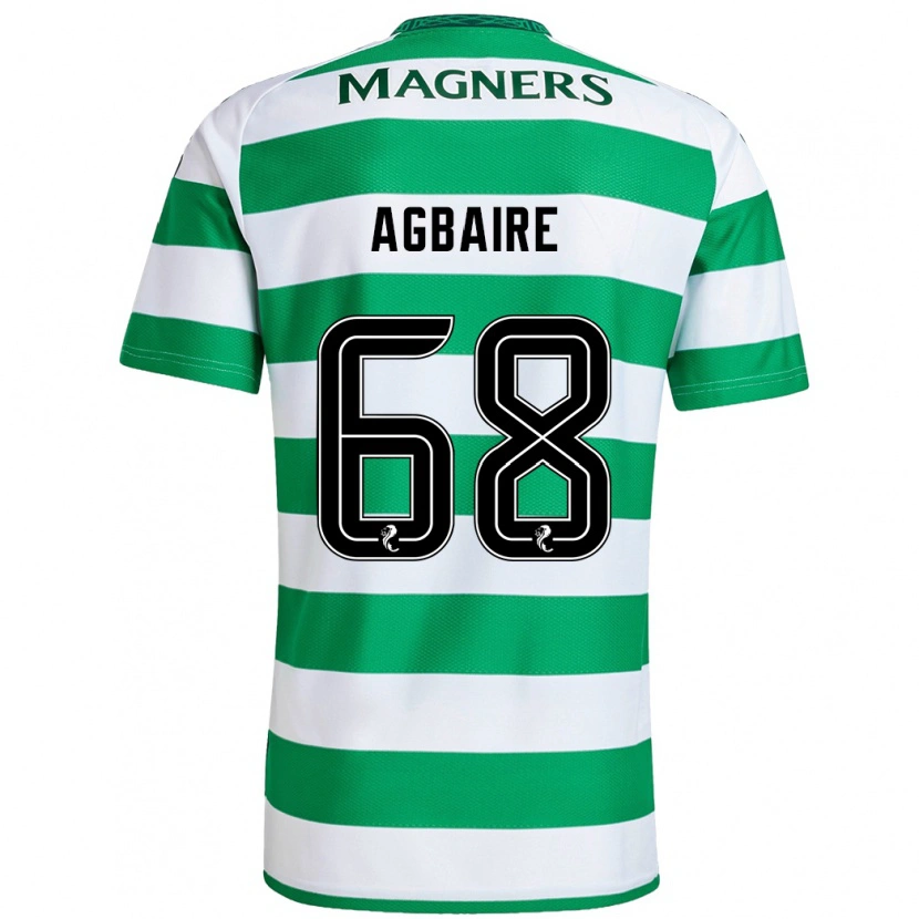 Danxen Børn Lenny Agbaire #68 Grøn Hvid Hjemmebane Spillertrøjer 2024/25 Trøje T-Shirt