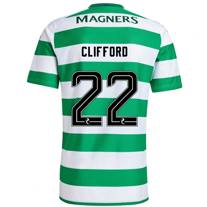 Danxen Børn Lucy Ashworth-Clifford #22 Grøn Hvid Hjemmebane Spillertrøjer 2024/25 Trøje T-Shirt
