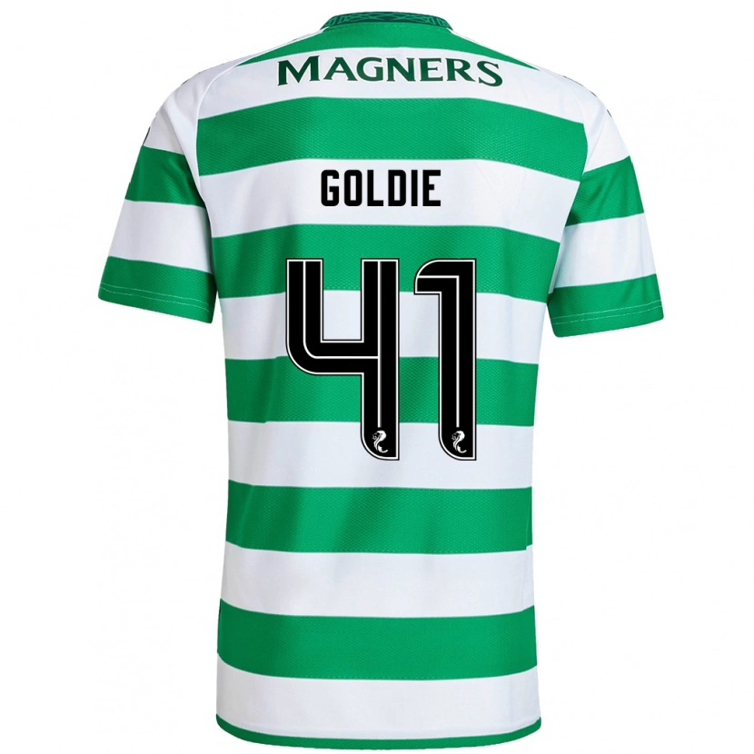 Danxen Børn Clare Goldie #41 Grøn Hvid Hjemmebane Spillertrøjer 2024/25 Trøje T-Shirt