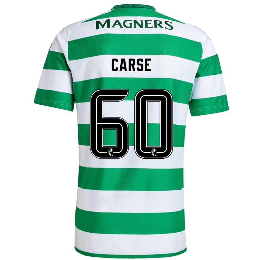 Danxen Børn Mackenzie Carse #60 Grøn Hvid Hjemmebane Spillertrøjer 2024/25 Trøje T-Shirt