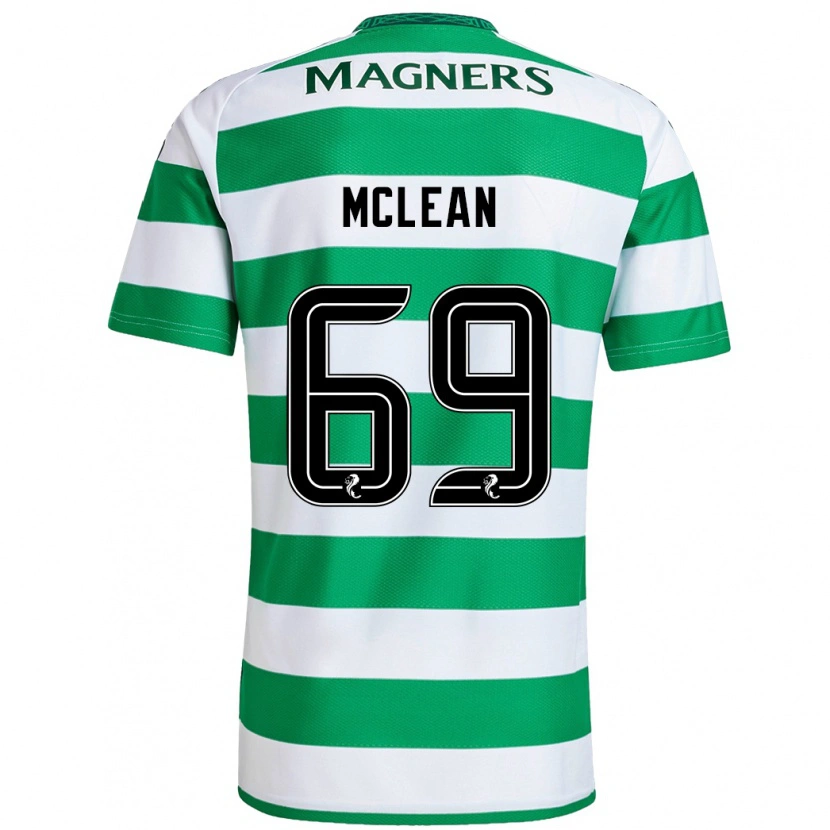 Danxen Børn Kai Mclean #69 Grøn Hvid Hjemmebane Spillertrøjer 2024/25 Trøje T-Shirt