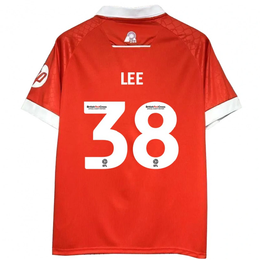 Danxen Børn Elliot Lee #38 Rød Hvid Hjemmebane Spillertrøjer 2024/25 Trøje T-Shirt