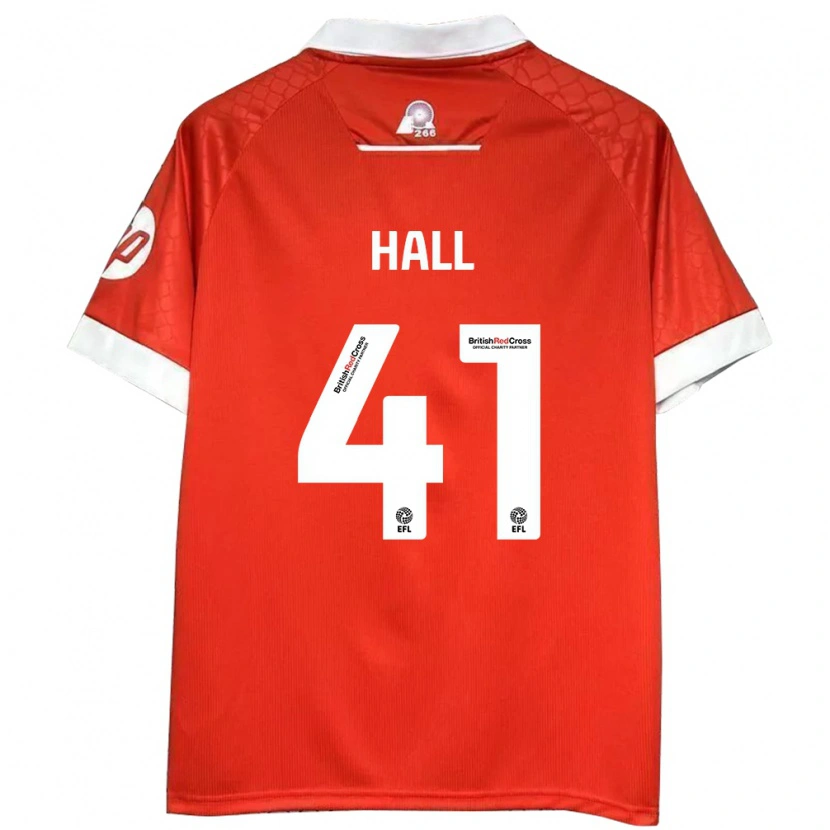 Danxen Børn Liam Hall #41 Rød Hvid Hjemmebane Spillertrøjer 2024/25 Trøje T-Shirt