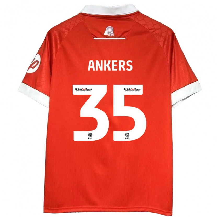 Danxen Børn Chloe Ankers #35 Rød Hvid Hjemmebane Spillertrøjer 2024/25 Trøje T-Shirt