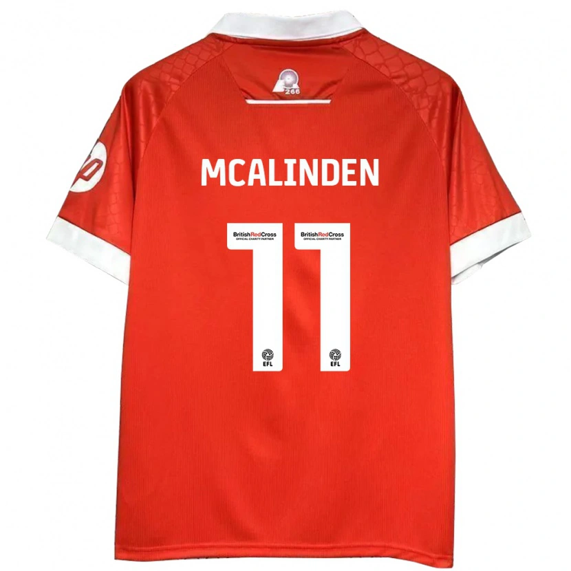Danxen Børn Liam Mcalinden #11 Rød Hvid Hjemmebane Spillertrøjer 2024/25 Trøje T-Shirt