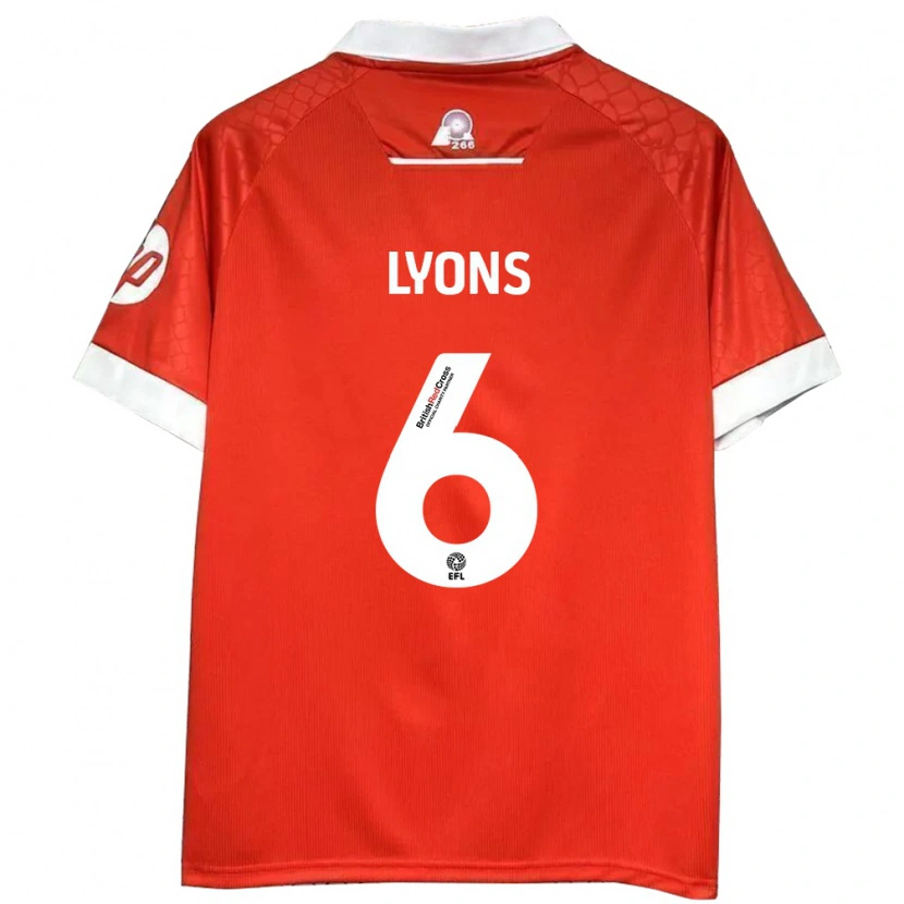 Danxen Børn Lauryn Lyons #6 Rød Hvid Hjemmebane Spillertrøjer 2024/25 Trøje T-Shirt
