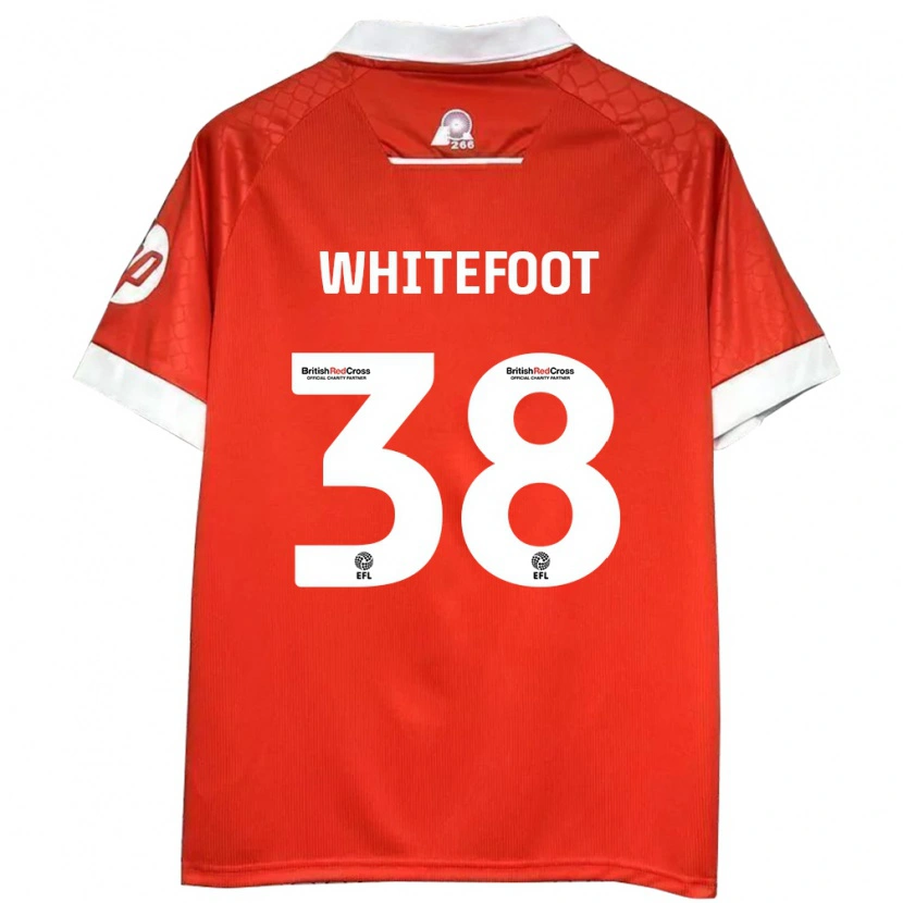 Danxen Børn Lily Whitefoot #38 Rød Hvid Hjemmebane Spillertrøjer 2024/25 Trøje T-Shirt