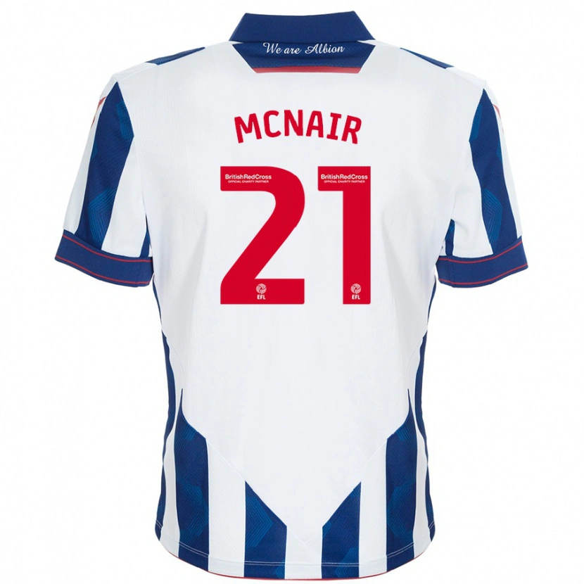 Danxen Børn Paddy Mcnair #21 Hvid Mørkeblå Hjemmebane Spillertrøjer 2024/25 Trøje T-Shirt