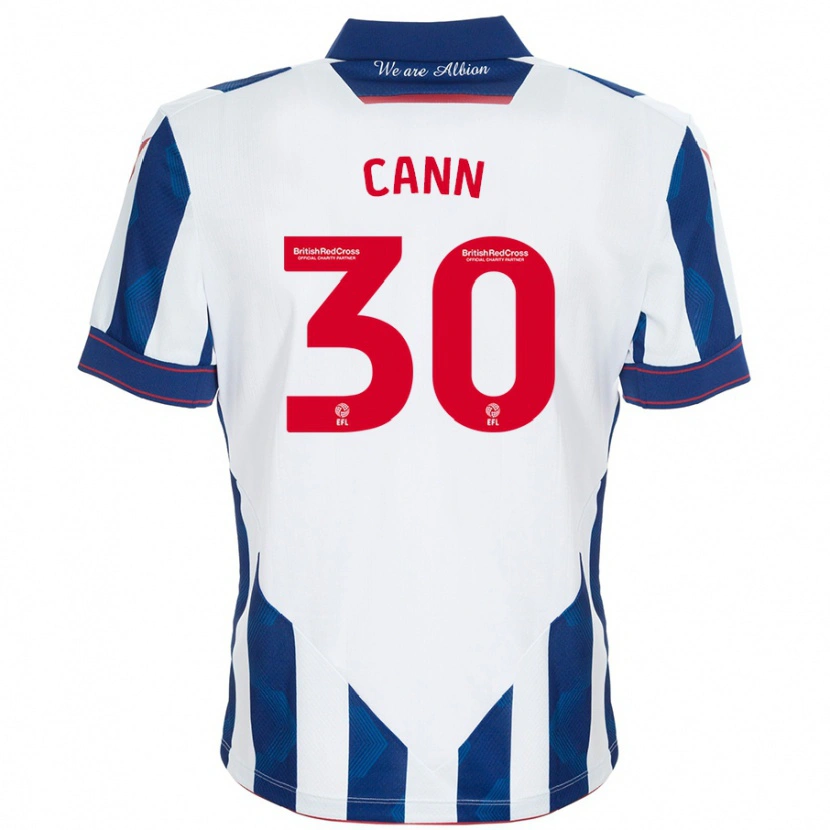 Danxen Børn Ted Cann #30 Hvid Mørkeblå Hjemmebane Spillertrøjer 2024/25 Trøje T-Shirt