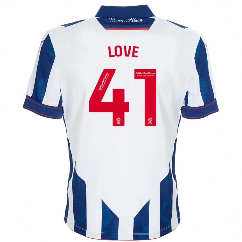 Danxen Børn Layton Love #41 Hvid Mørkeblå Hjemmebane Spillertrøjer 2024/25 Trøje T-Shirt