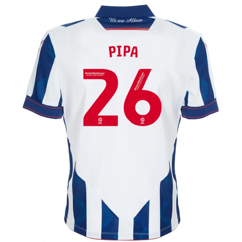 Danxen Børn Pipa #26 Hvid Mørkeblå Hjemmebane Spillertrøjer 2024/25 Trøje T-Shirt