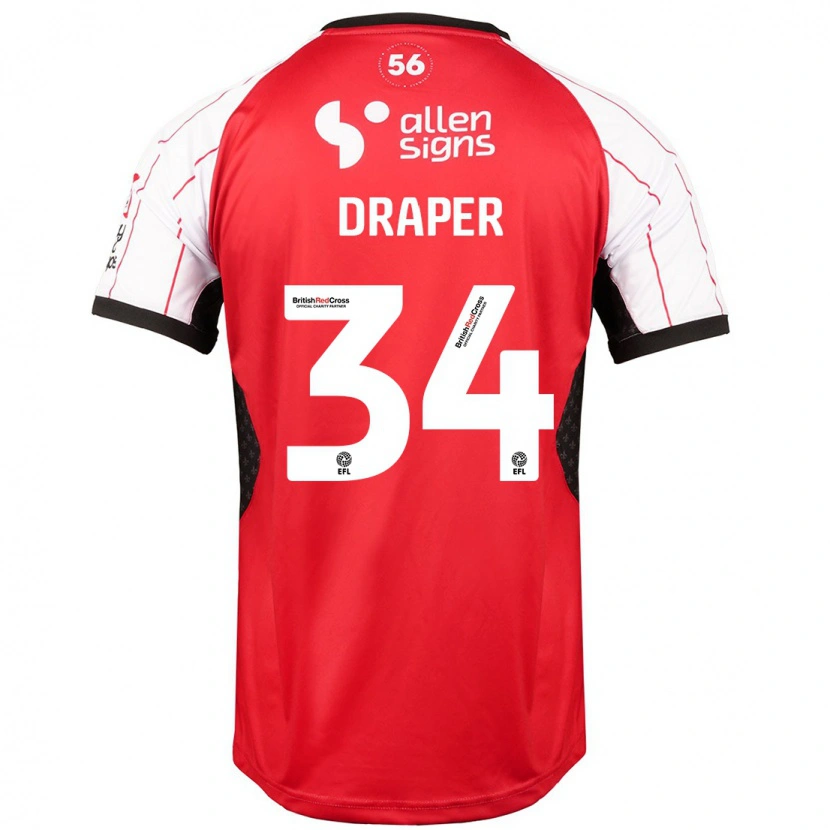 Danxen Børn Freddie Draper #34 Hvid Hjemmebane Spillertrøjer 2024/25 Trøje T-Shirt