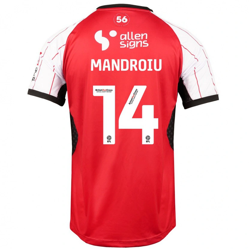 Danxen Børn Daniel Mandroiu #14 Hvid Hjemmebane Spillertrøjer 2024/25 Trøje T-Shirt
