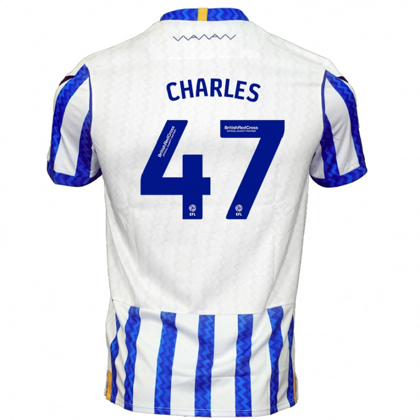 Danxen Børn Pierce Charles #47 Blå Hvid Hjemmebane Spillertrøjer 2024/25 Trøje T-Shirt