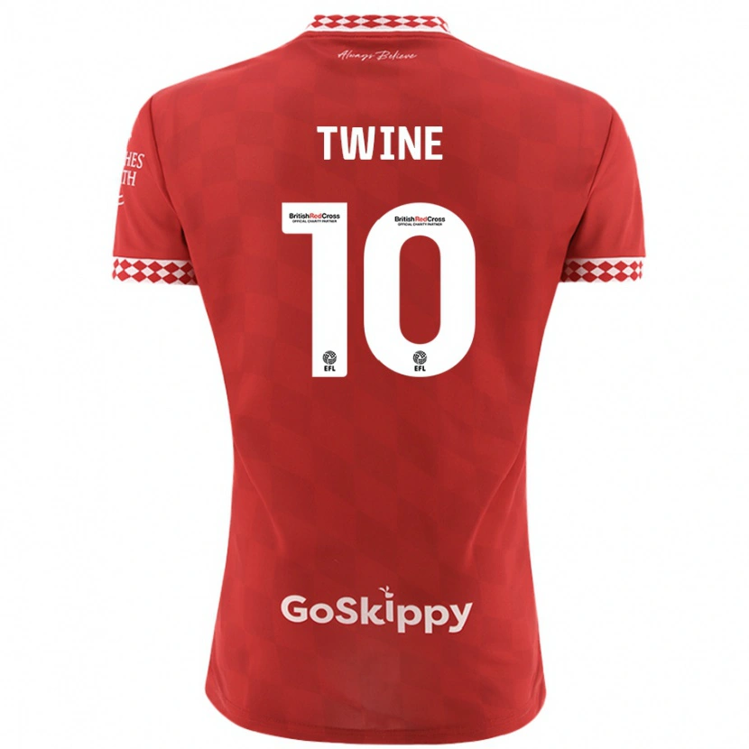 Danxen Børn Scott Twine #10 Rød Hjemmebane Spillertrøjer 2024/25 Trøje T-Shirt