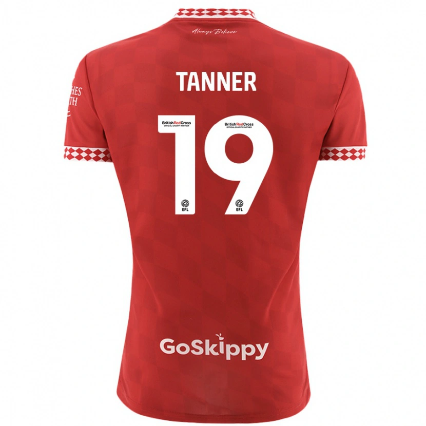 Danxen Børn George Tanner #19 Rød Hjemmebane Spillertrøjer 2024/25 Trøje T-Shirt