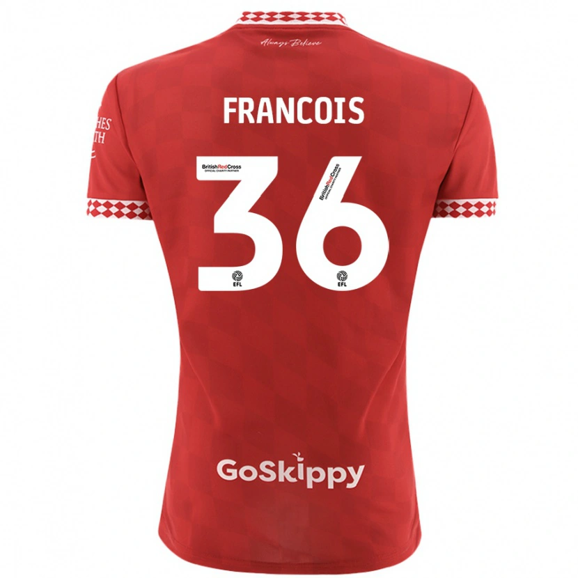 Danxen Børn Marlee Francois #36 Rød Hjemmebane Spillertrøjer 2024/25 Trøje T-Shirt