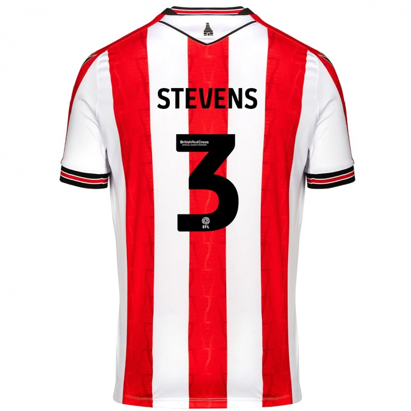 Danxen Børn Enda Stevens #3 Rød Hvid Hjemmebane Spillertrøjer 2024/25 Trøje T-Shirt