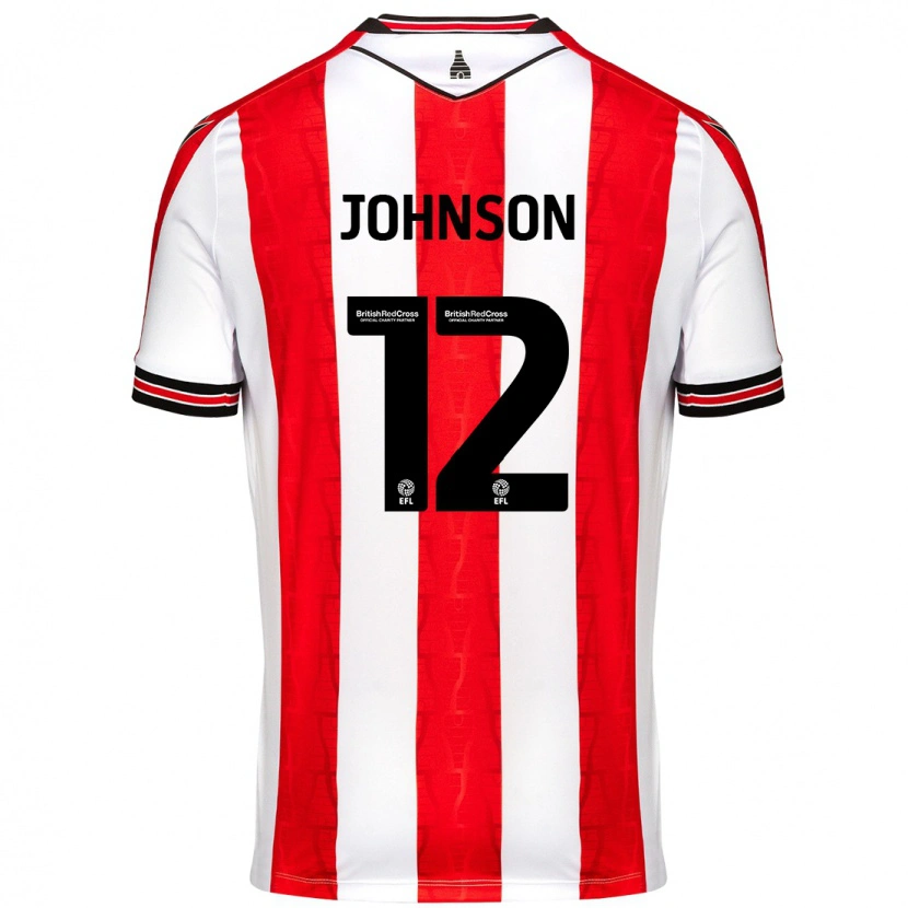 Danxen Børn Daniel Johnson #12 Rød Hvid Hjemmebane Spillertrøjer 2024/25 Trøje T-Shirt