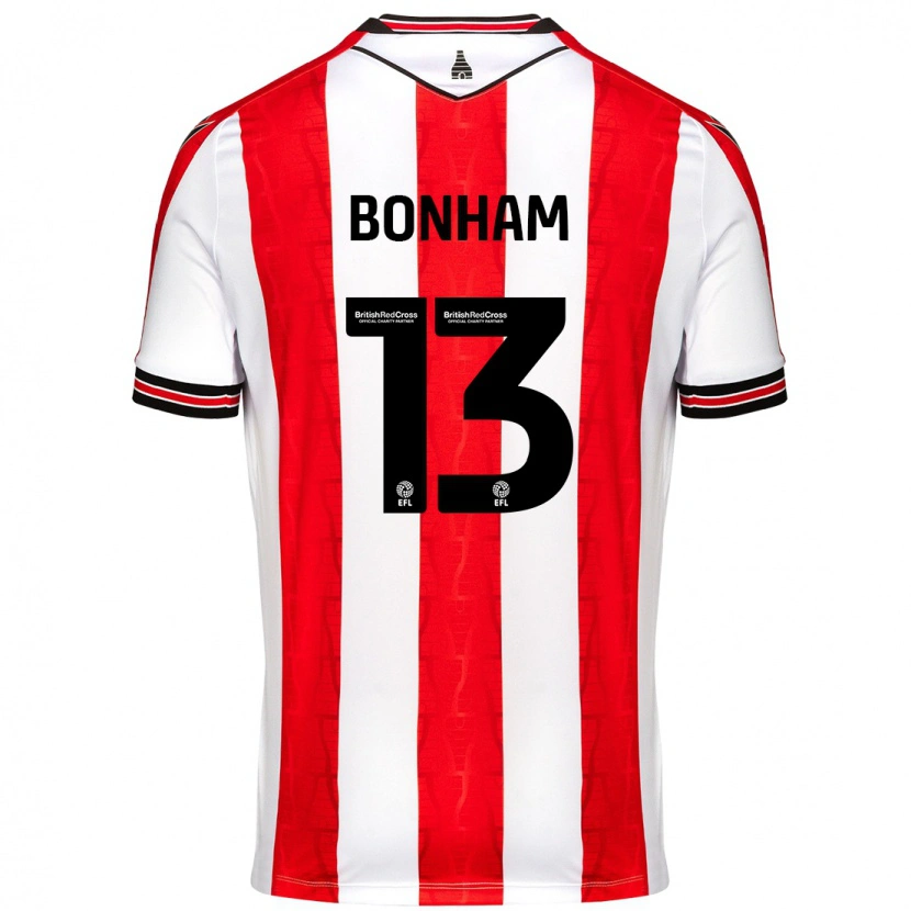 Danxen Børn Jack Bonham #13 Rød Hvid Hjemmebane Spillertrøjer 2024/25 Trøje T-Shirt
