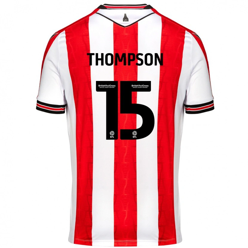 Danxen Børn Jordan Thompson #15 Rød Hvid Hjemmebane Spillertrøjer 2024/25 Trøje T-Shirt