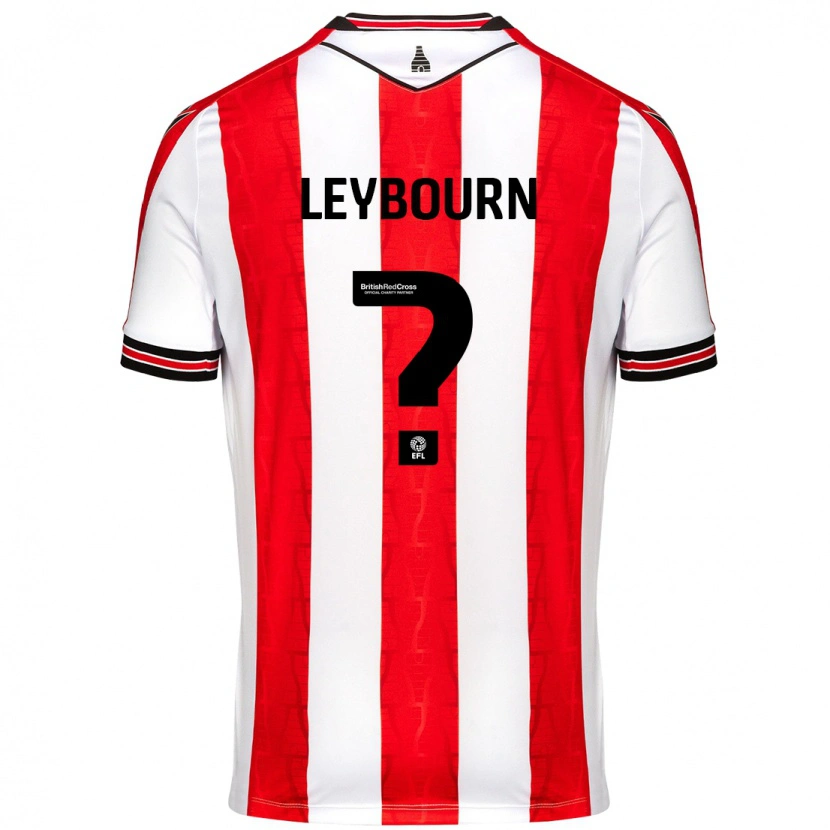 Danxen Børn Charlie Leybourn #0 Rød Hvid Hjemmebane Spillertrøjer 2024/25 Trøje T-Shirt