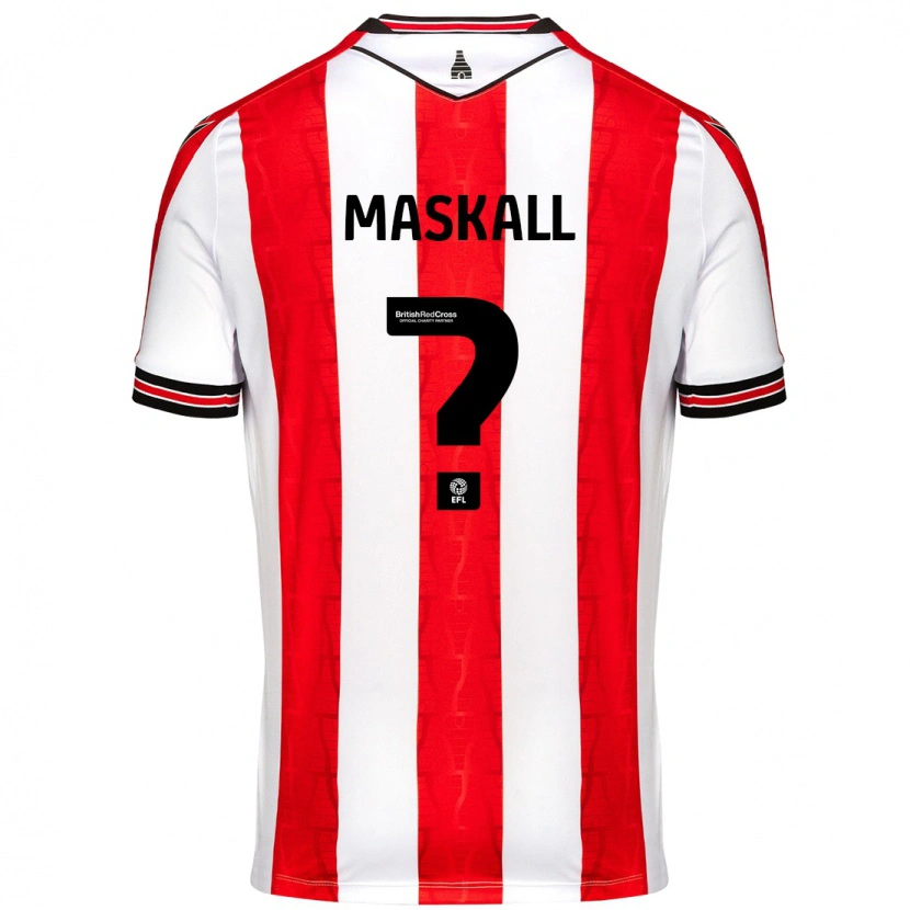 Danxen Børn Josh Maskall #0 Rød Hvid Hjemmebane Spillertrøjer 2024/25 Trøje T-Shirt