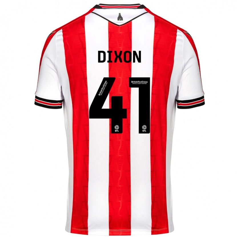 Danxen Børn Jaden Dixon #41 Rød Hvid Hjemmebane Spillertrøjer 2024/25 Trøje T-Shirt