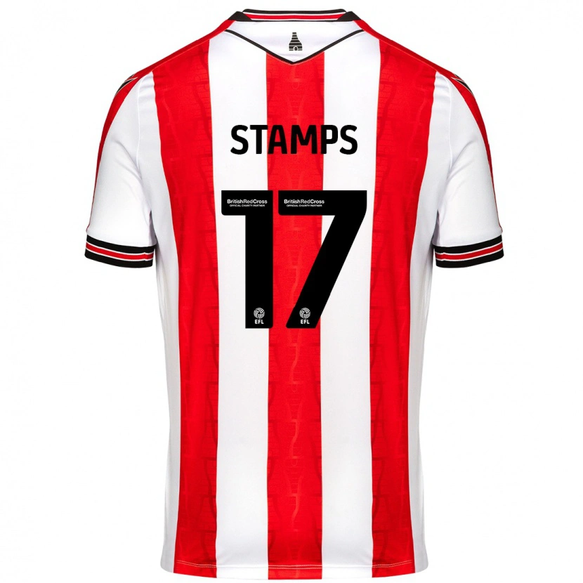 Danxen Børn Shannon Stamps #17 Rød Hvid Hjemmebane Spillertrøjer 2024/25 Trøje T-Shirt