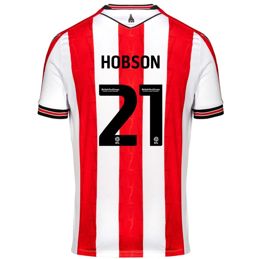 Danxen Børn Elizabeth Hobson #21 Rød Hvid Hjemmebane Spillertrøjer 2024/25 Trøje T-Shirt