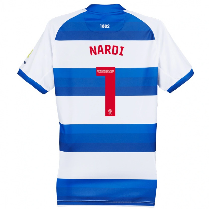 Danxen Børn Paul Nardi #1 Hvid Blå Hjemmebane Spillertrøjer 2024/25 Trøje T-Shirt