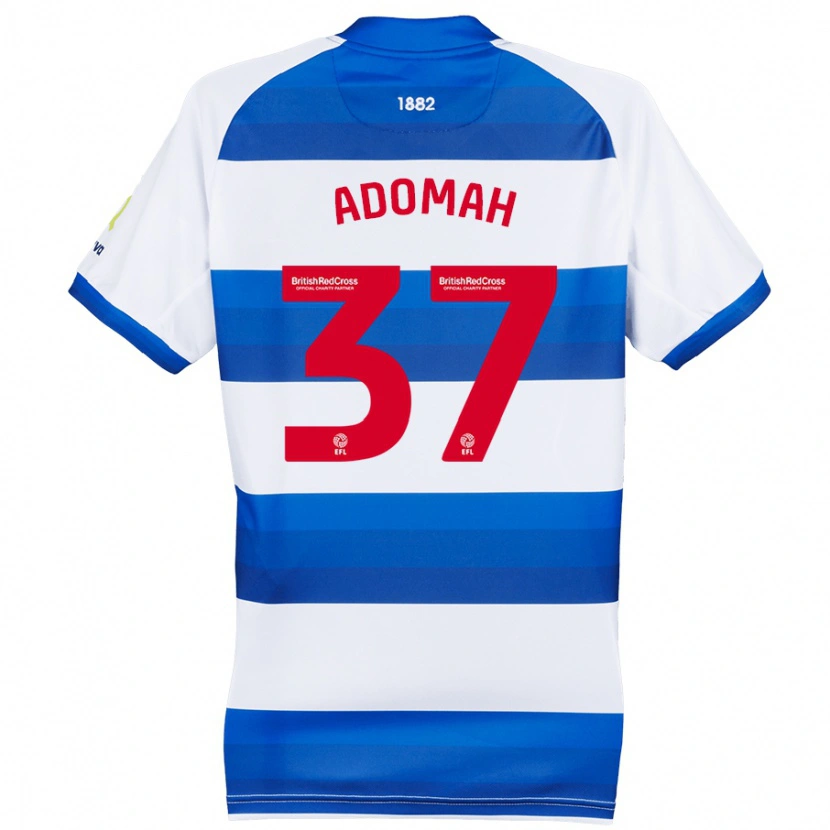 Danxen Børn Albert Adomah #37 Hvid Blå Hjemmebane Spillertrøjer 2024/25 Trøje T-Shirt