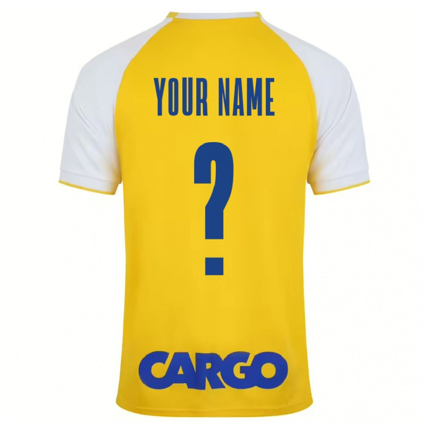 Danxen Børn Dit Navn #0 Gul Hvid Hjemmebane Spillertrøjer 2024/25 Trøje T-Shirt