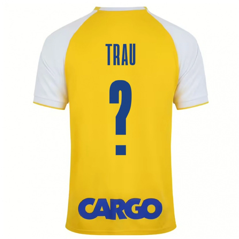 Danxen Børn Idan Trau #0 Gul Hvid Hjemmebane Spillertrøjer 2024/25 Trøje T-Shirt