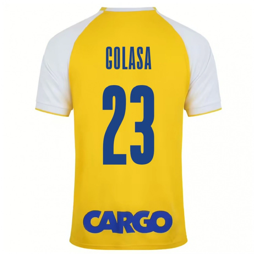 Danxen Børn Eyal Golasa #23 Gul Hvid Hjemmebane Spillertrøjer 2024/25 Trøje T-Shirt