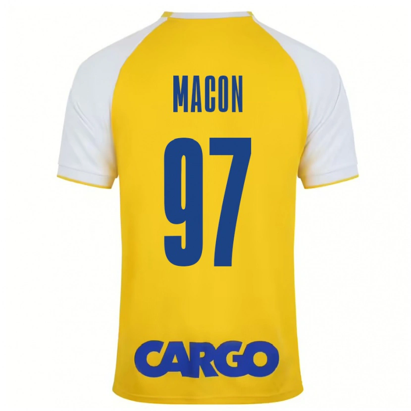 Danxen Børn Yvann Maçon #97 Gul Hvid Hjemmebane Spillertrøjer 2024/25 Trøje T-Shirt
